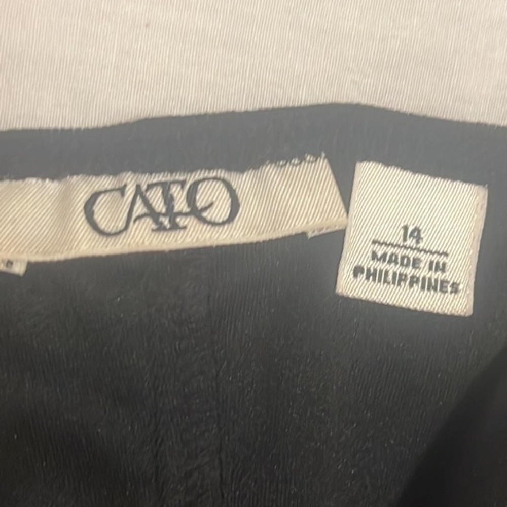CATO, Wrap Style, Lining, Sleeveless, Floral Dress, Black/Turquoise, Size 14 - Picture 9 of 11
